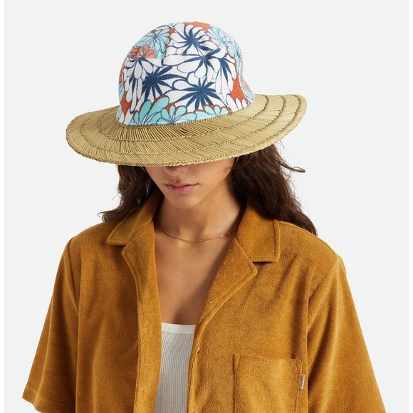 Brixton King Sun Hat Tan Kaleidoscope Eye S/M Summer Beachy Mixed Media … - Picture 5 of 16